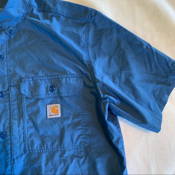 NWOT CARHARTT Force Ridgefield Button Down Short Sleeve Shirt sz Large - Picture 4 of 13